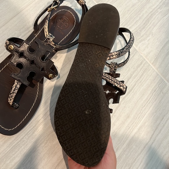 Tory Burch Snake Embossed Chandler Sandals - Picture 9 of 10